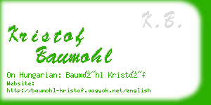 kristof baumohl business card